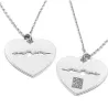 Silver platinum plated cut soundwave heart necklace and QRcode engraved Silver platinum plated cut soundwave heart necklace and QRcode engraved