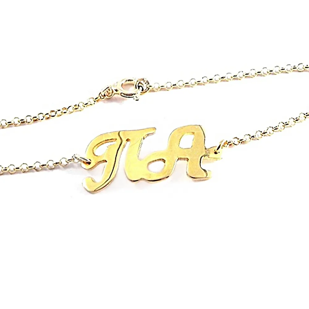 Sterling silver bracelet with your monograms gold plated Sterling silver bracelet with your monograms gold plated