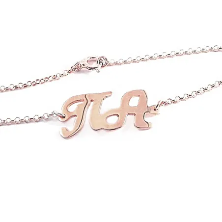 Sterling silver bracelet with your monograms gold plated