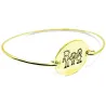 Silver gold plated bangle bracelet with engraving of children's drawing