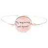 Silevr rose gold plated bangle bracelet with engraving of your handwriting