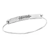 Silver platinum plated bangle bracelet with soundwave + QRcode engraved on the other side