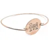 Silver rose gold plated bangle bracelet with engraving of children's drawing Silver rose gold plated bangle bracelet with engraving of children's drawing