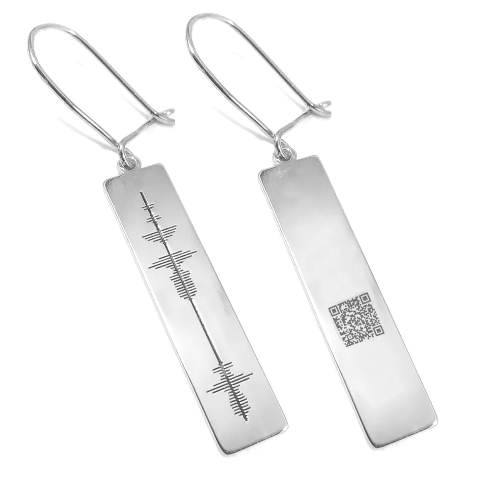 Sterling silver soundwave earrings