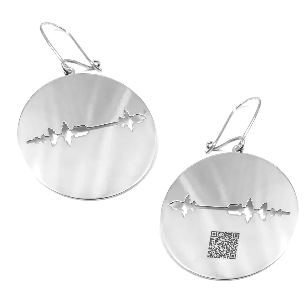 Rose gold plated sterling silver cut soundwave earrings