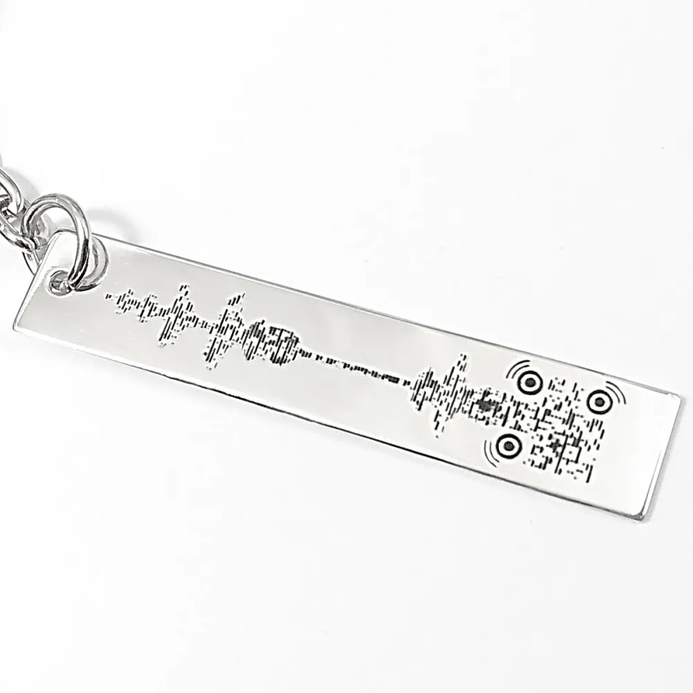 Personal soundwave keychain +QRcode Personal soundwave keychain +QRcode