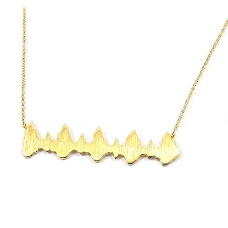 Silver gold plated necklace with your heartbeat ultrasound sonogram