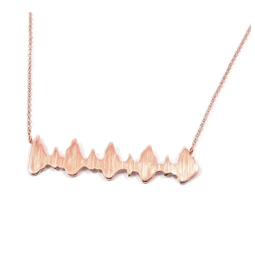 Silver rose gold plated necklace with your heartbeat ultrasound sonogram