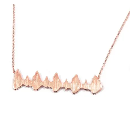 Silver rose gold plated necklace with your heartbeat ultrasound sonogram