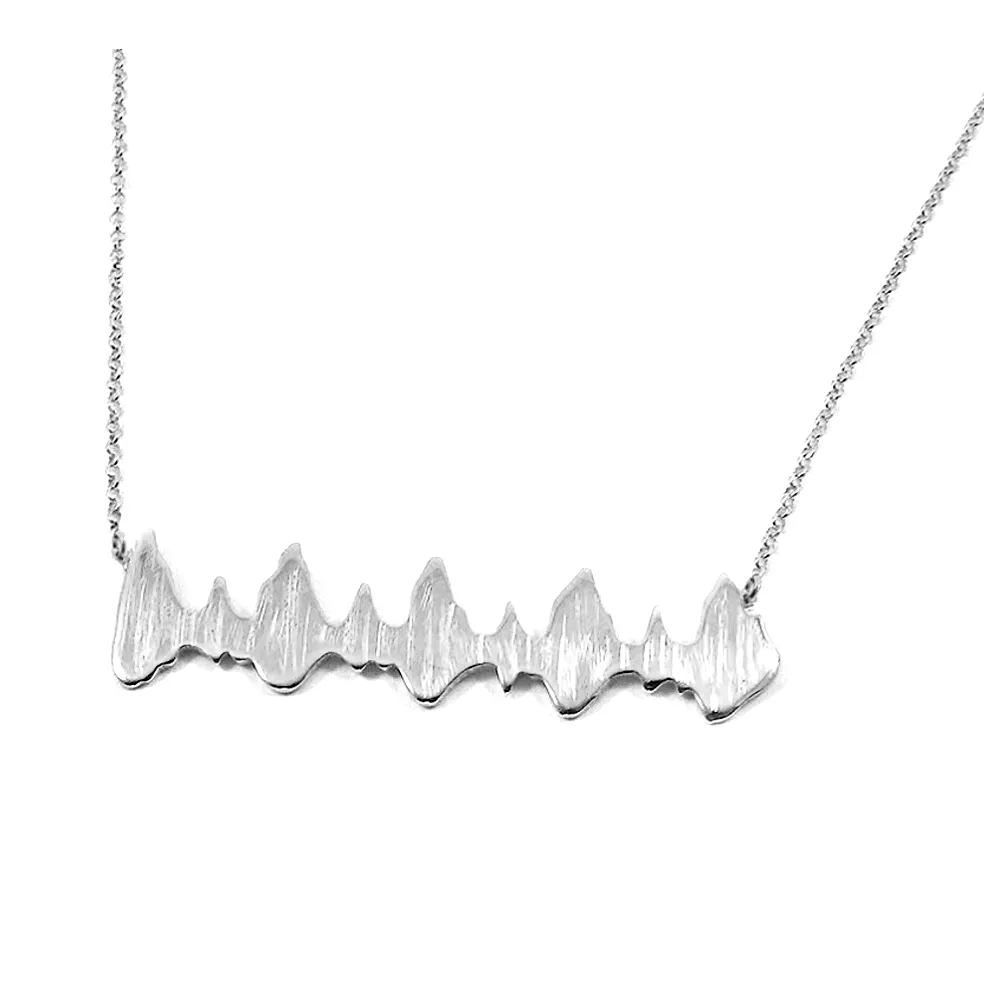 Ασημένιο επιπλατινωμένο κολιέ με το δικό σας υπερηχογράφημα καρδιάς