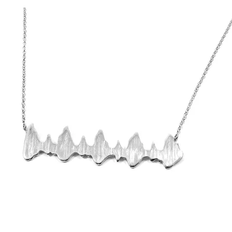 Ασημένιο επιπλατινωμένο κολιέ με το δικό σας υπερηχογράφημα καρδιάς