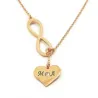 Necklace with infinity, heart with 2 initials and swarovski, rose gold plated Necklace with infinity, heart with 2 initials and swarovski, rose gold plated