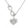 Necklace with infinity, heart with 2 initials and swarovski, platinum plated Necklace with infinity, heart with 2 initials and swarovski, platinum plated