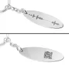 Personal soundwave keychain oval silver tag + QRcode engraved