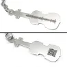 Silver violin keychain with your personal message soundwave + QRcode engraved