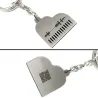 Nickel silver piano keychain with your personal message soundwave + QRcode engraved Nickel silver piano keychain with your personal message soundwave + QRcode engraved