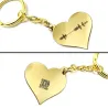 Brass heart keychain with your personal message soundwave + QRcode engraved