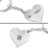 Silver heart keychain with your personal message soundwave + QRcode engraved Silver heart keychain with your personal message soundwave + QRcode engraved