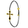B26 CROSS BRACELET (yellow gold plated,black Enamel) B26 CROSS BRACELET (yellow gold plated,black Enamel)