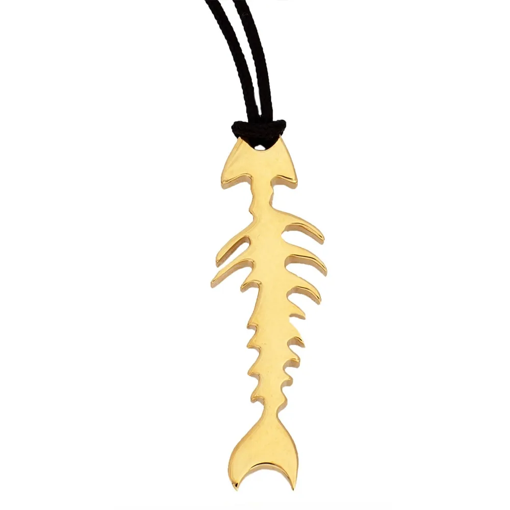 P53 SMALL FISHBONE PENDANT (yellow gold plated)