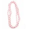 Long Silk fabric necklace and wooden beads