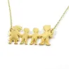 Necklace with your family figures on platinum or gold plated silver