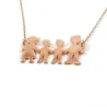 Necklace with your family figures on gold plated silver