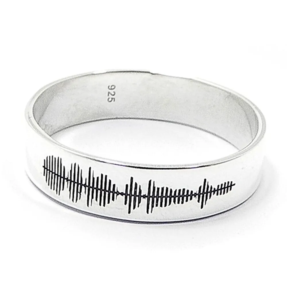 Personal soundwave ring, personalized waveform ring, rose gold plated sterling silver Personal soundwave ring, personalized waveform ring, rose gold plated sterling silver