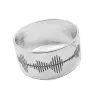 Sterling silver ring 10mm with engraved soundwave + QRcode printed on a card Sterling silver ring 10mm with engraved soundwave + QRcode printed on a card