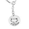 Keychain with initials and date engraved on silver discs