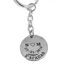 Keychain with initials and date engraved on nickel silver discs