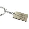 Keychain "Μπαμπά μην τρέχεις" and engraved names on nickel silver plate