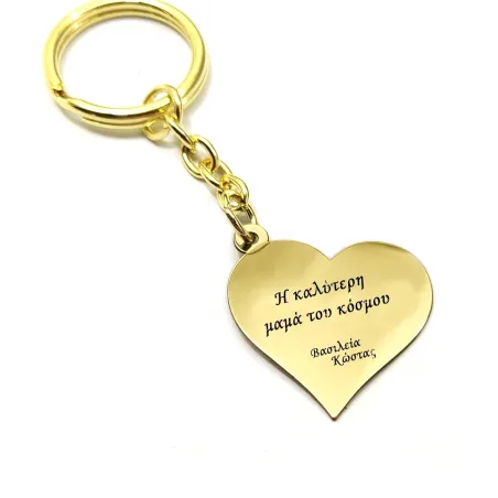 Mπρελόκ με καρδιά από ορείχαλκο "Η καλύτερη Μαμά του κόσμου"
