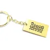 Keychain with your family engraved on a brass plate