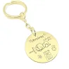 Brass disk keychain with the birth details of your boy