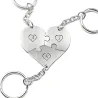 Triple keyring with sterling silver heart puzzle pieces with monograms