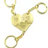 Triple keyring with brass heart puzzle pieces with monograms