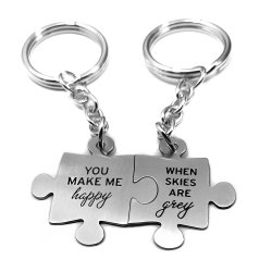 Double key chain puzzle from nickel silver 