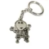 Nickel silver keychain with engraved drawing, stainless steel keyring