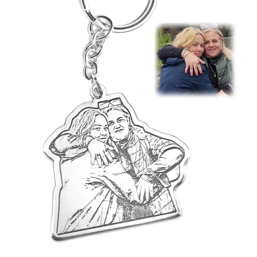 Sterling silver keychain with photo engraving Sterling silver keychain with photo engraving