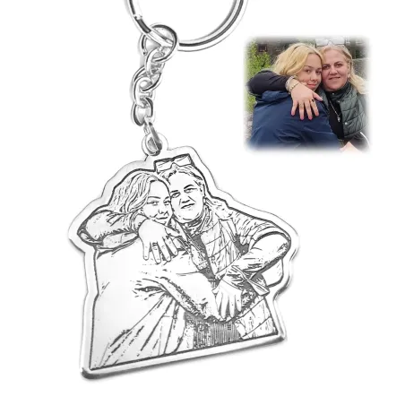 Sterling silver keychain with photo engraving