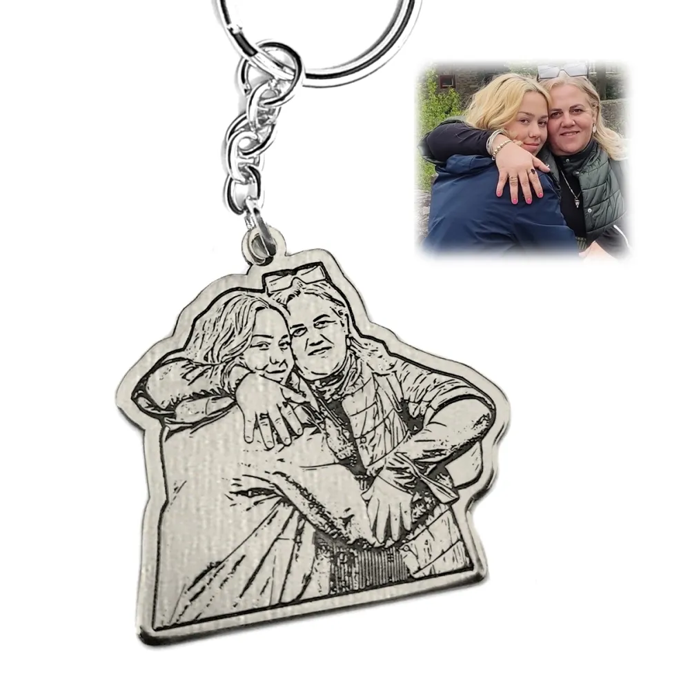 Nickel silver keychain with photo engraving Nickel silver keychain with photo engraving