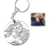 Sterling silver keychain with photo engraving on a disk