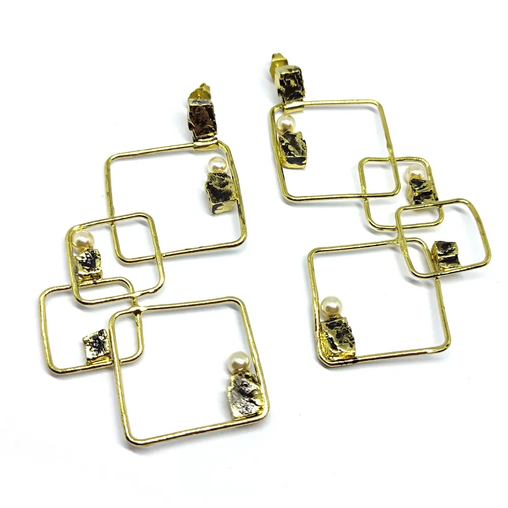 Handmade brass earrings