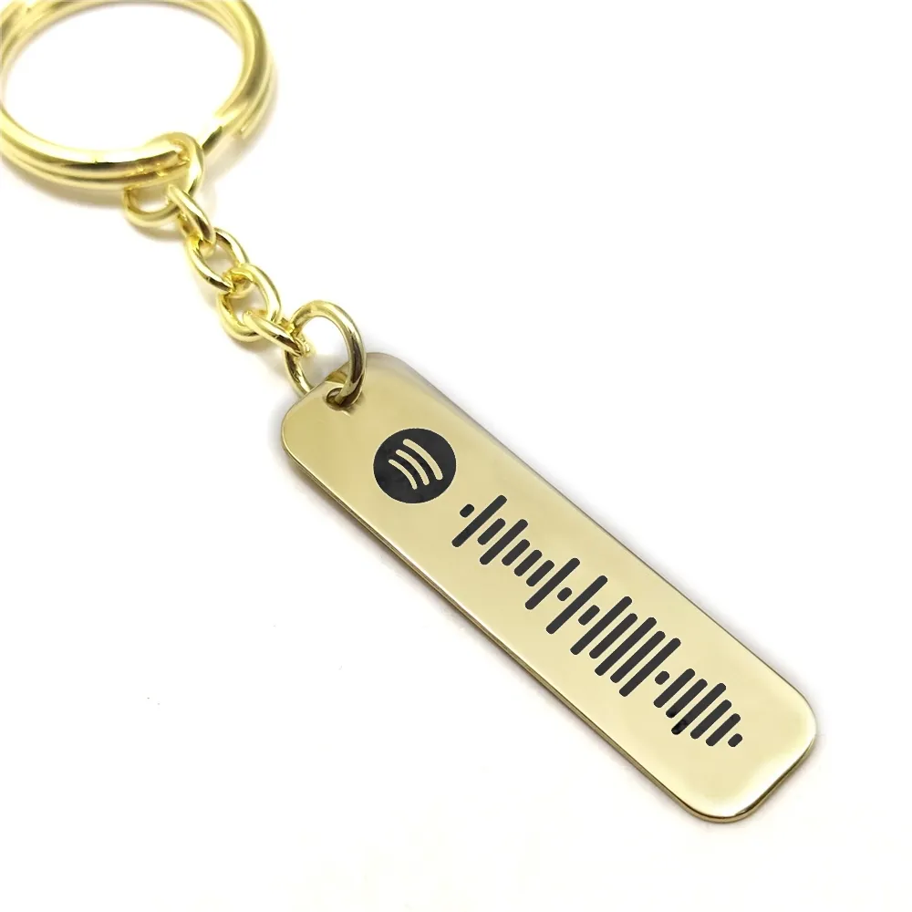 Spotify code keychain made of brass Spotify code keychain made of brass