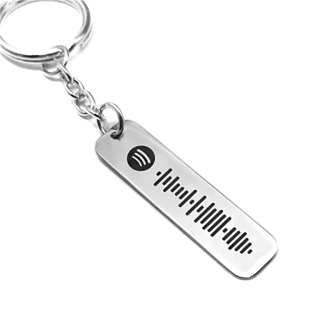 Spotify code keychain made of sterling silver