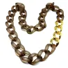 Resin and gold plated brass necklace
