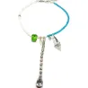 Handmade beaded necklace with crystals