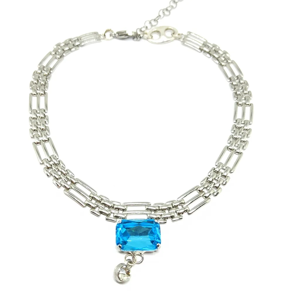 Brass necklace silver plated Brass necklace silver plated