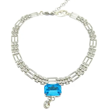 Brass necklace silver plated